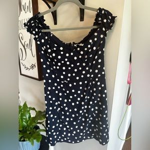Abercrombie & Fitch navy and white polka dot dress